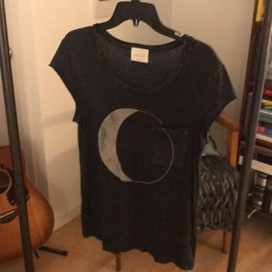 Denim washed graphic tshirt